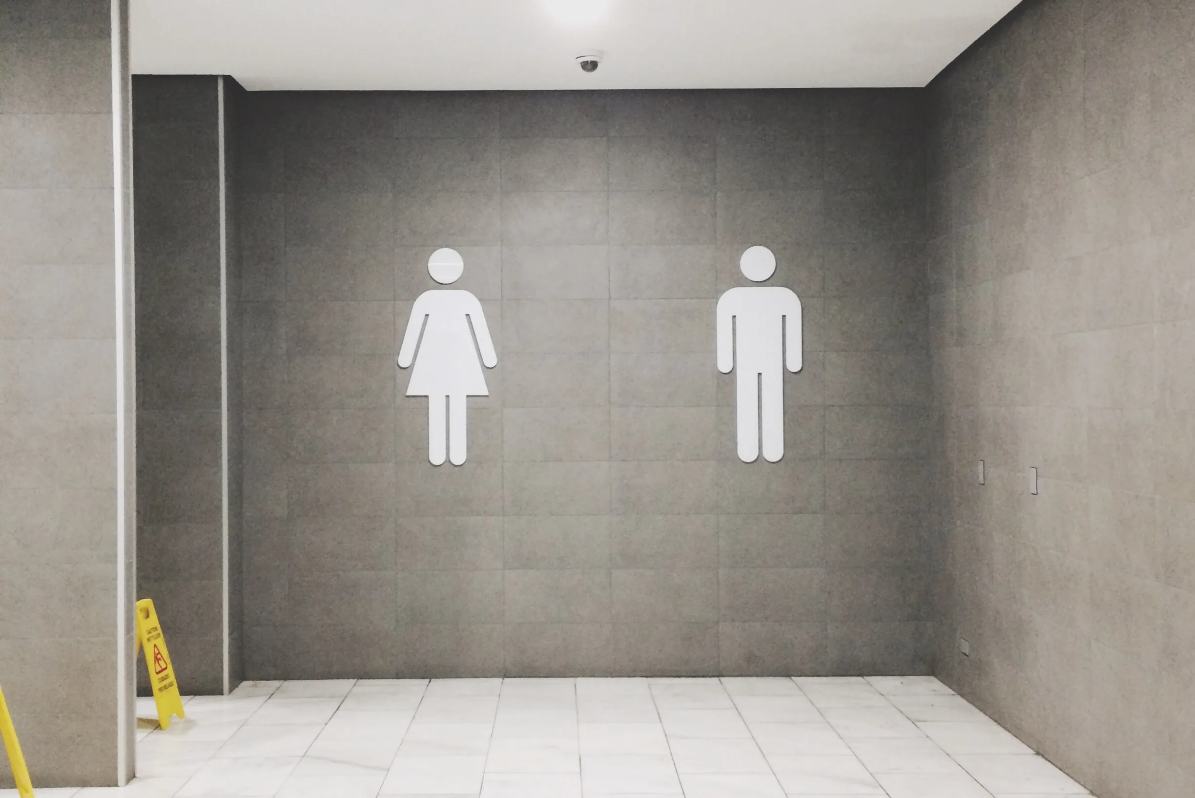 male and female public washroom