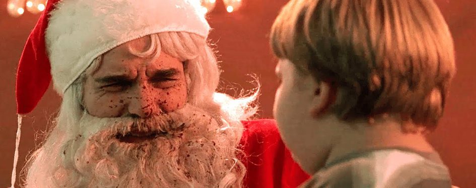 'Bad Santa' Christmas film - boy sneezing in Santa's face