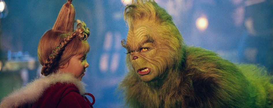 The Grinch speaking to a Who in 'How The Grinch Stole Christmas' film